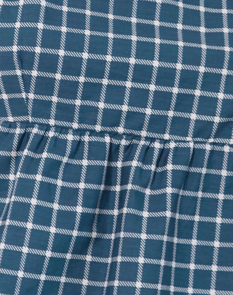 Palsi Tie Side Top in Navy Tartan - Image 6