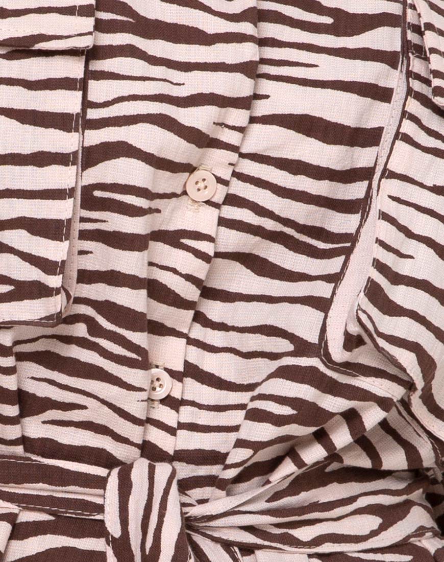 Pamela Shirt Dress in Easy Tiger Cocoa - Image 5