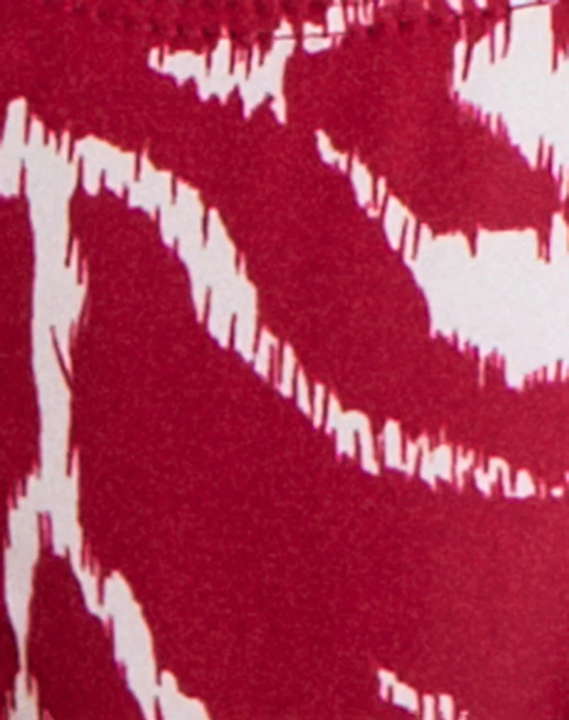 Pami Bikini Top in Zebra Red with Beads - Image 6