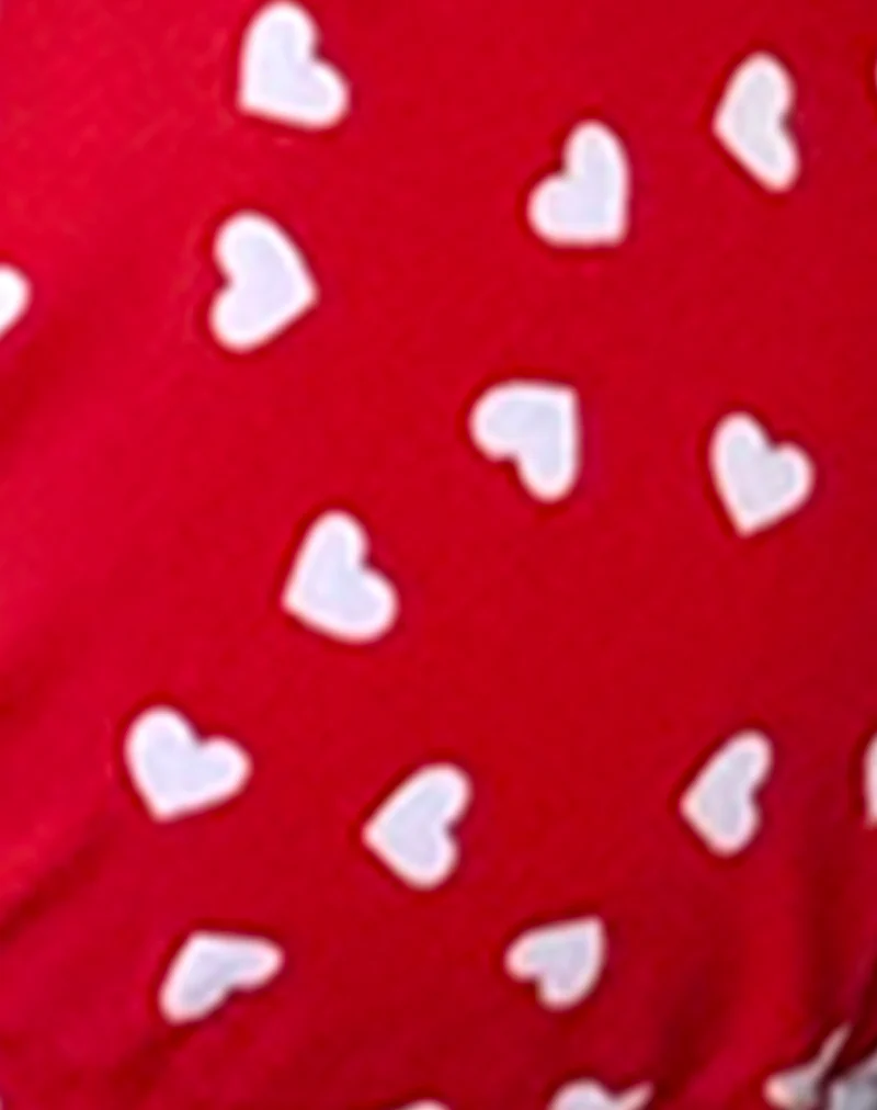 Pami Contrast Bikini Top in Red with White Hearts - Image 6