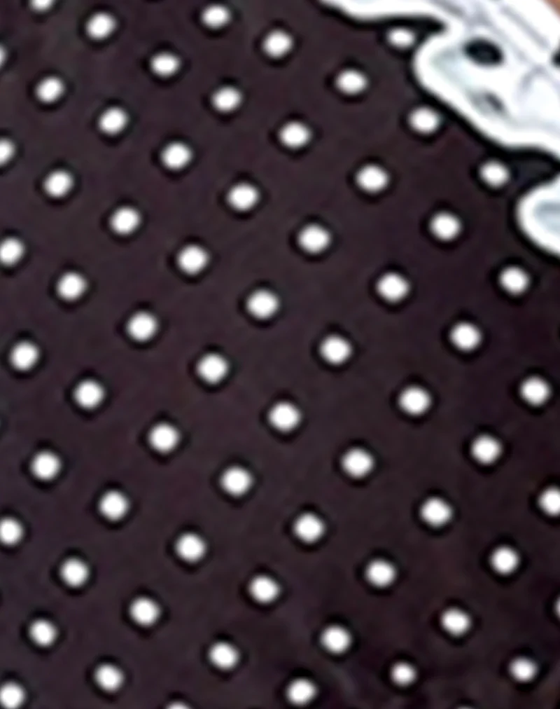 Pami Ruffle Bikini Top in Black and Blue Polka - Image 5