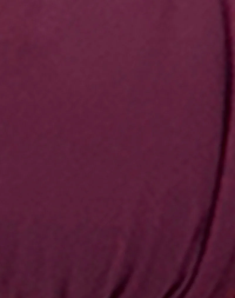 Pami Bikini Top in Wine Shimmer with Sakura Strap and Bow - Image 7