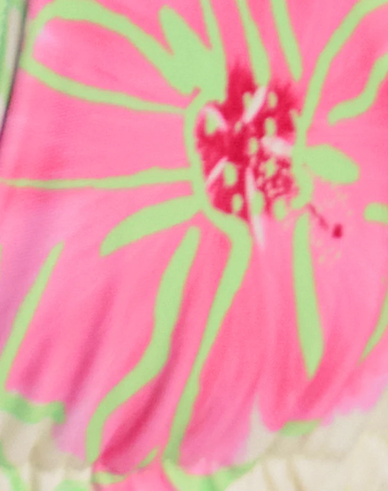 Pami Bikini Top in Ivory and Pink Watercolour Flower - Image 5