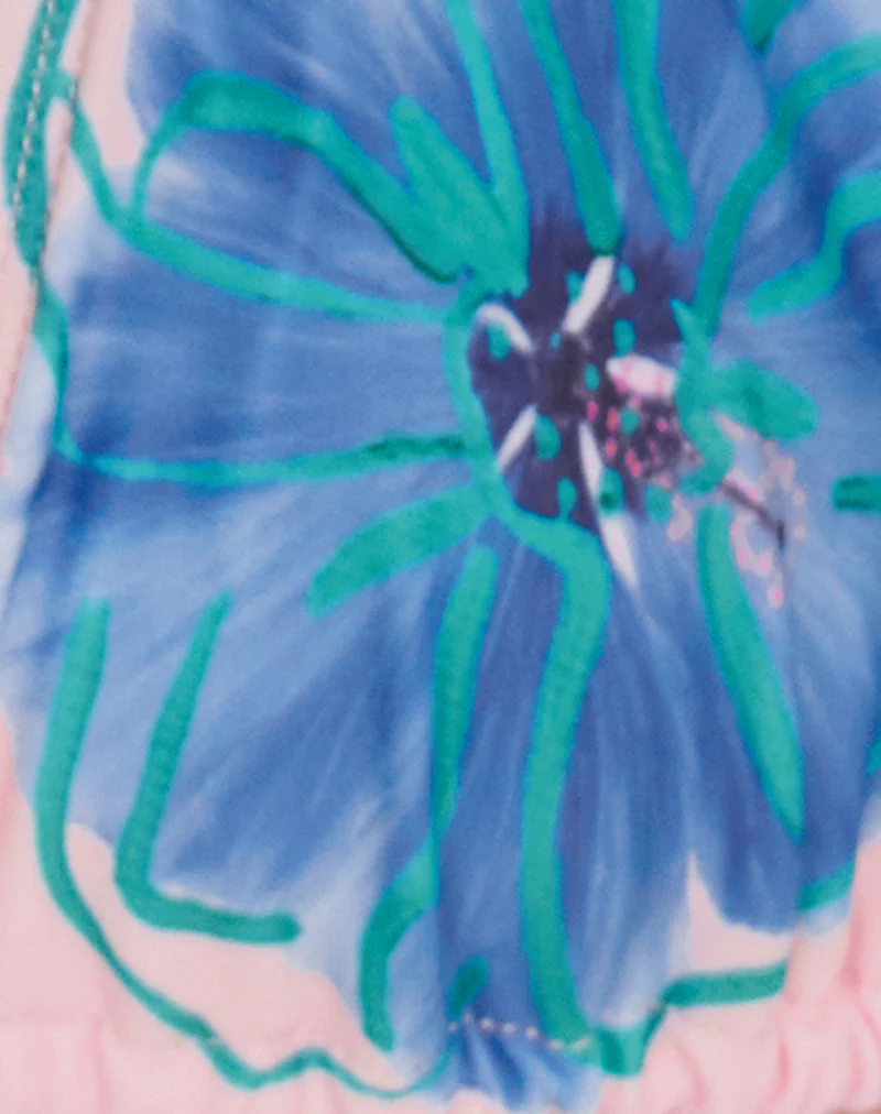 Pami Bikini Top in Pink and Blue Watercolour Flower - Image 6