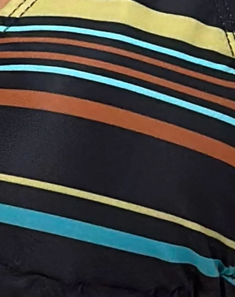 Pami Bikini Top in Dark Stripe Black Blue with Beads - Image 7