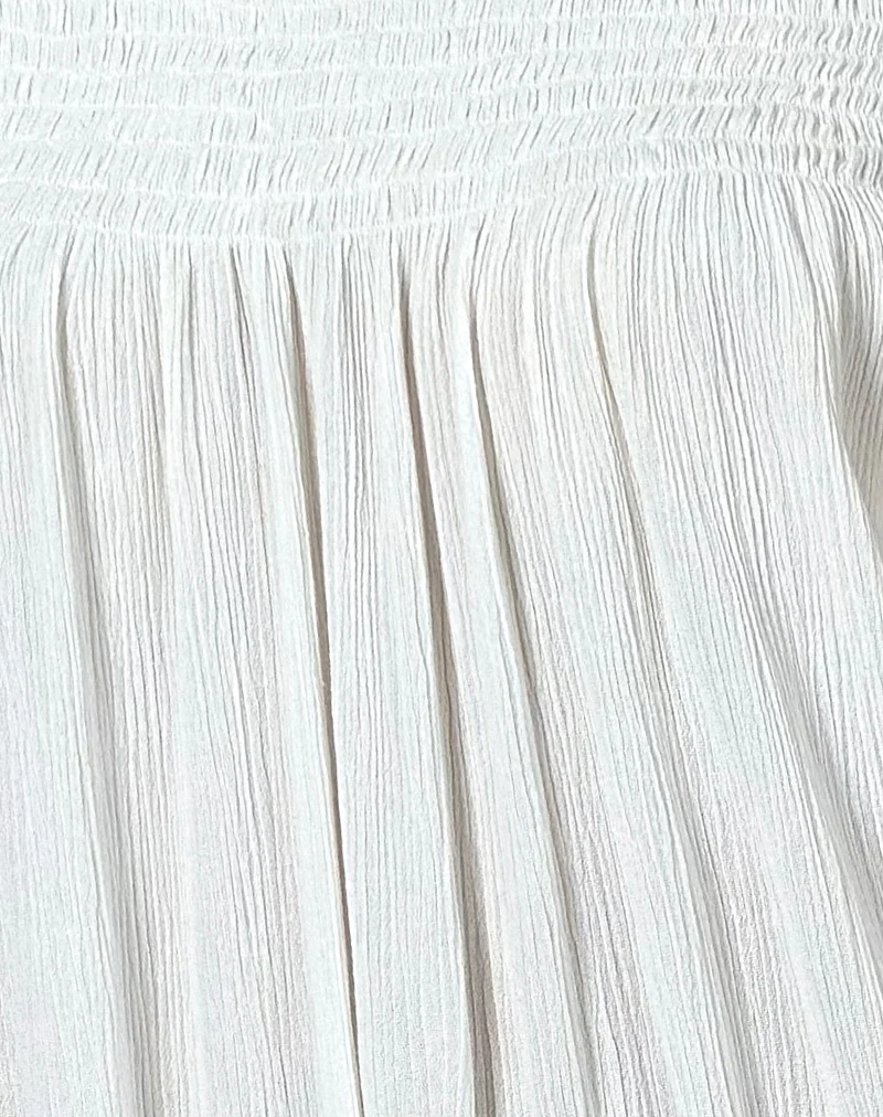 Panasi Bardot Babydoll Mini Dress in Off White - Image 6