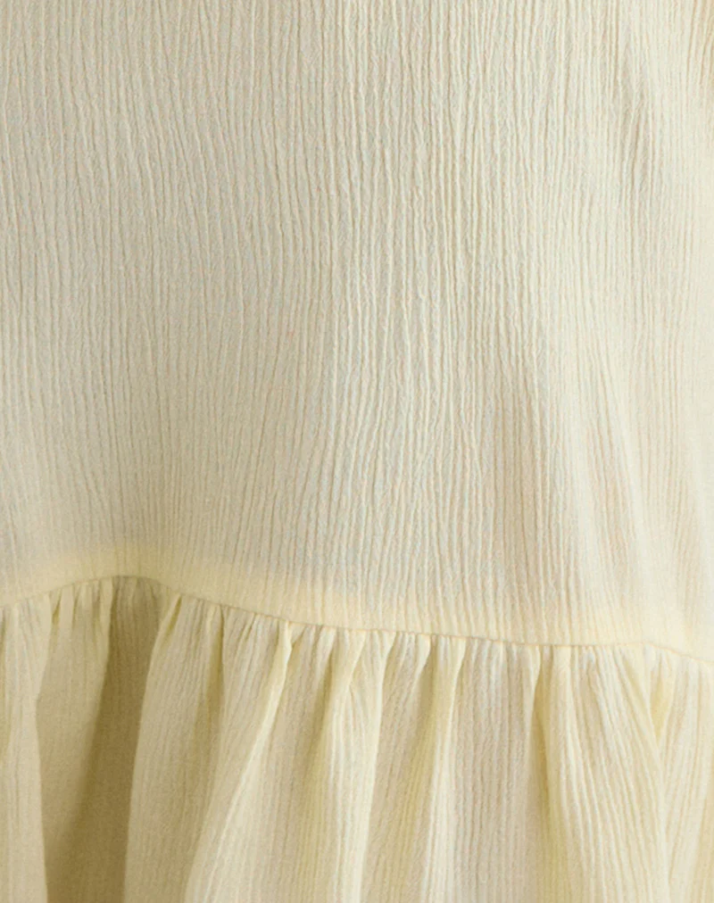 Panasi Mini Dress in Crinkle Butter Yellow - Image 5
