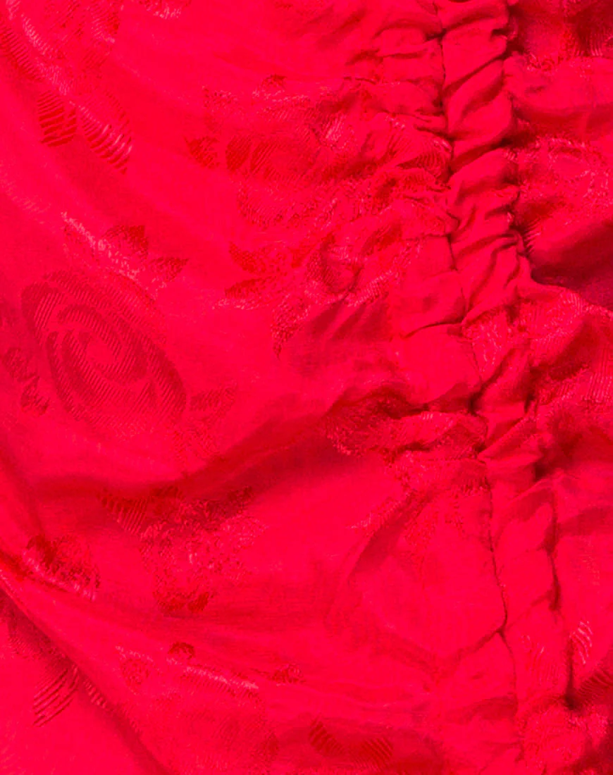 Panthus Dress in Satin Red - Image 5