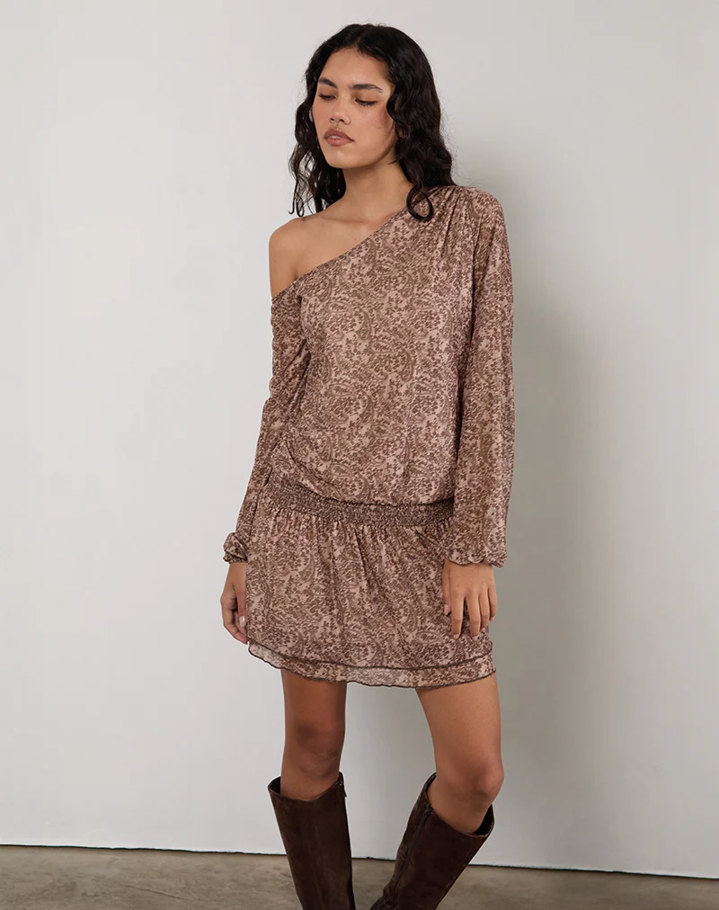 Papinka Dress in Mesh Vintage Paisley Pink - Image 4