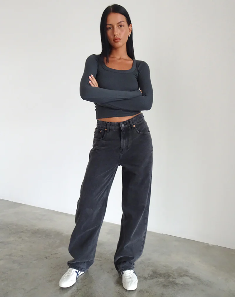 Parallel Jeans in Black Wash - Image 2