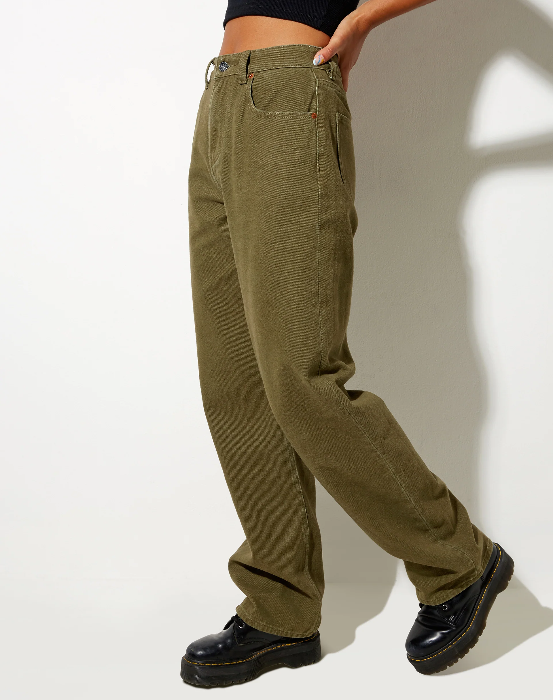 Parallel Jeans in Khaki Green - Image 5