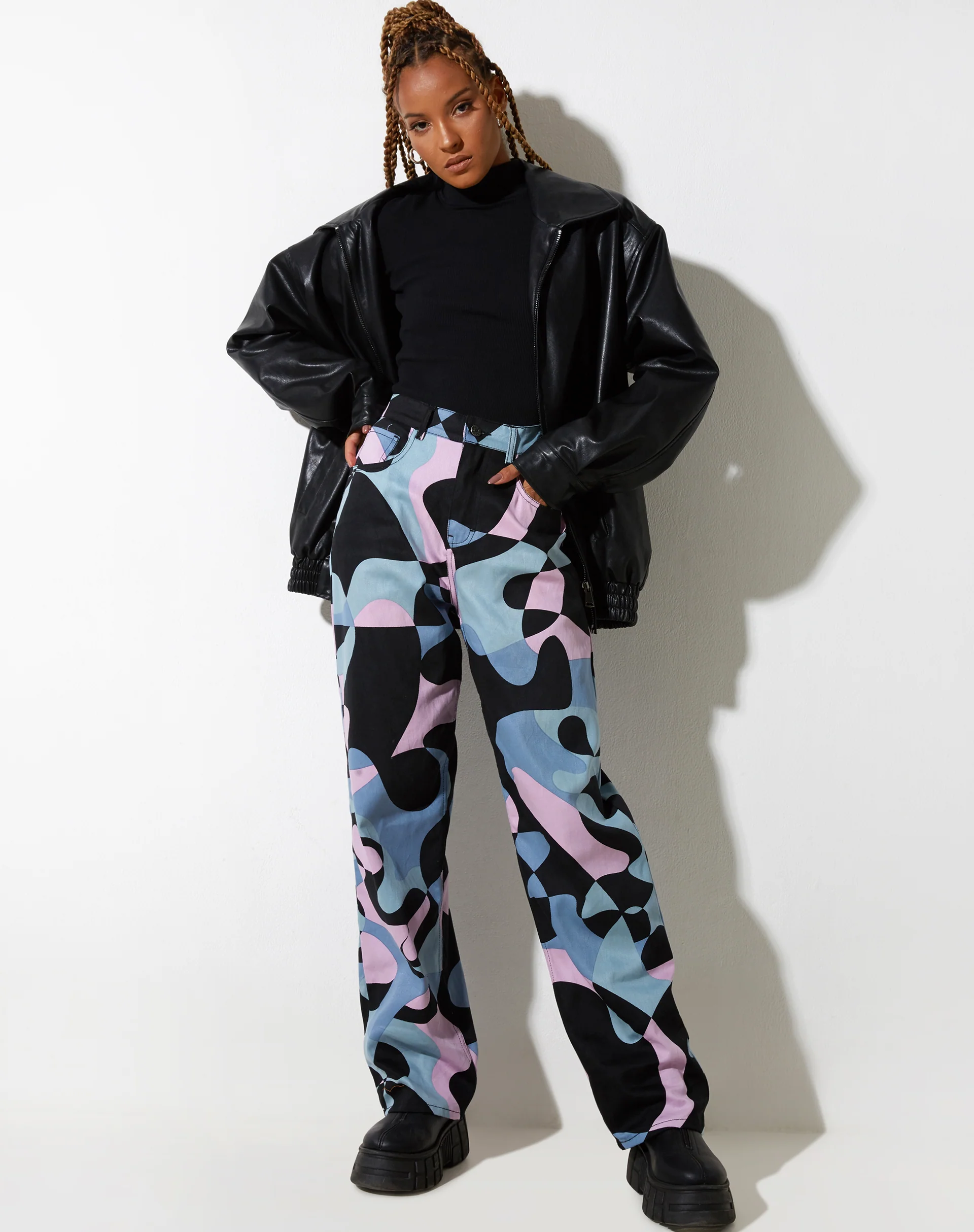 Parallel Jeans in Abstract Purple - Image 2