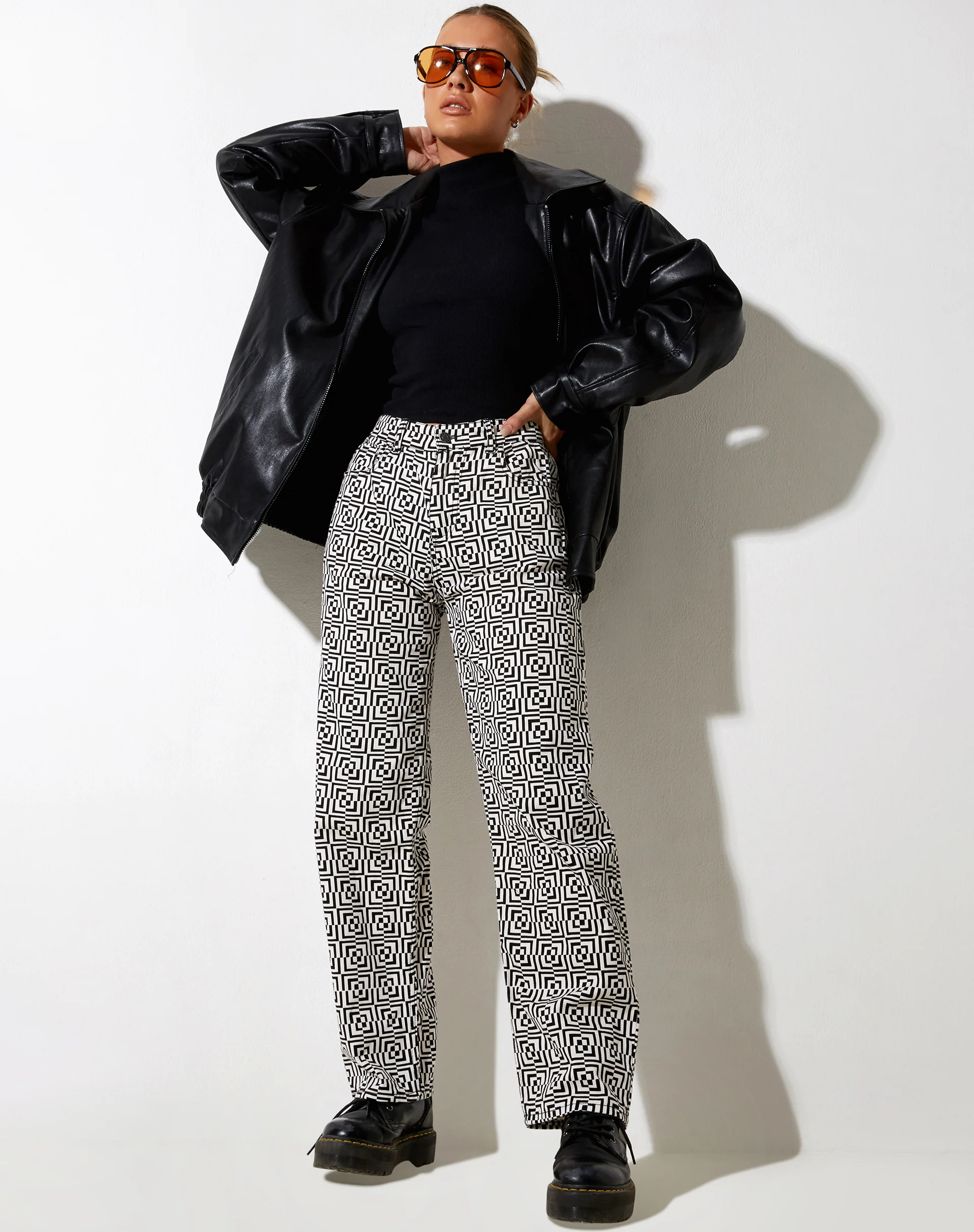 Parallel Jeans in Optic Square Black and White - Image 3