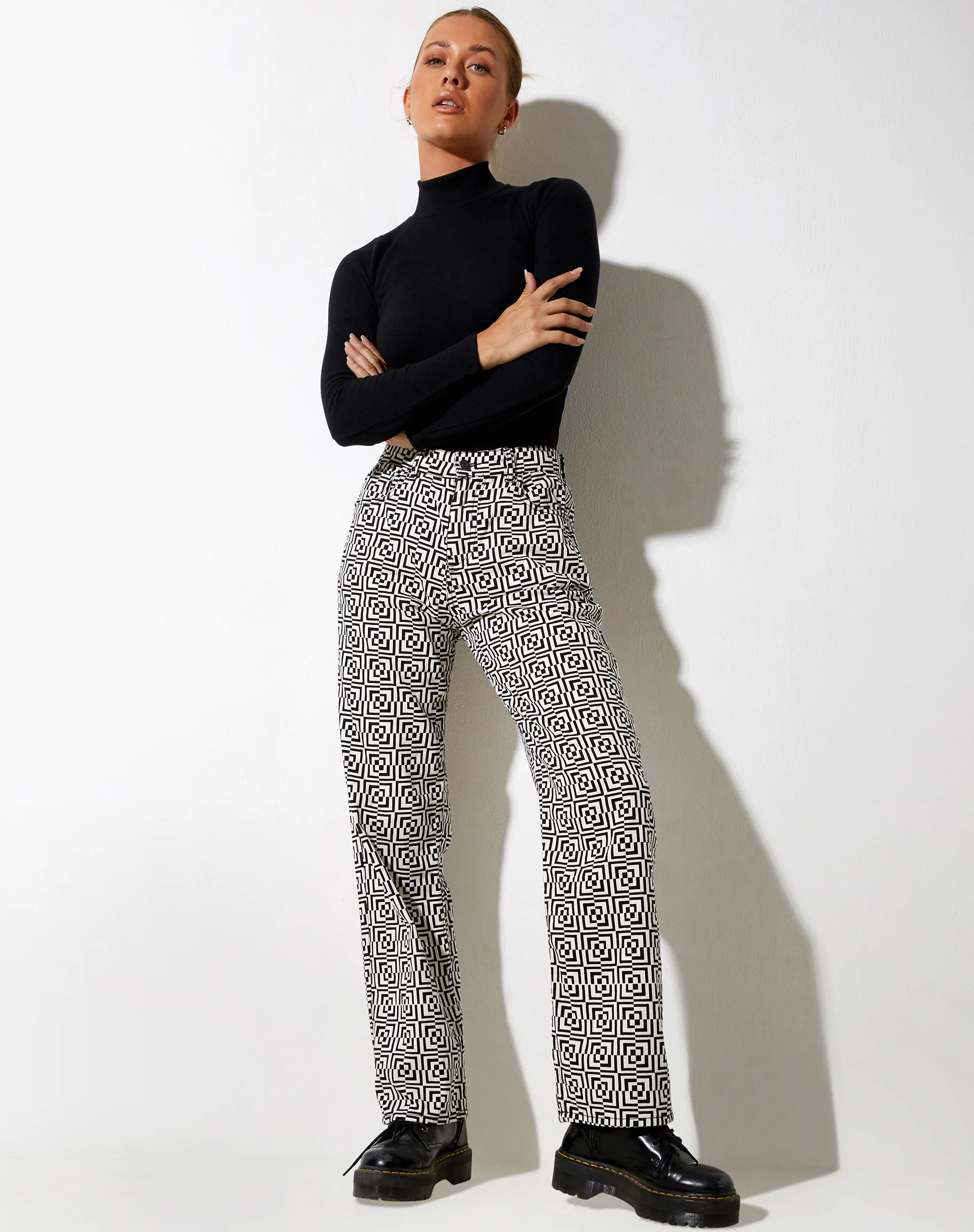 Parallel Jeans in Optic Square Black and White - Image 7
