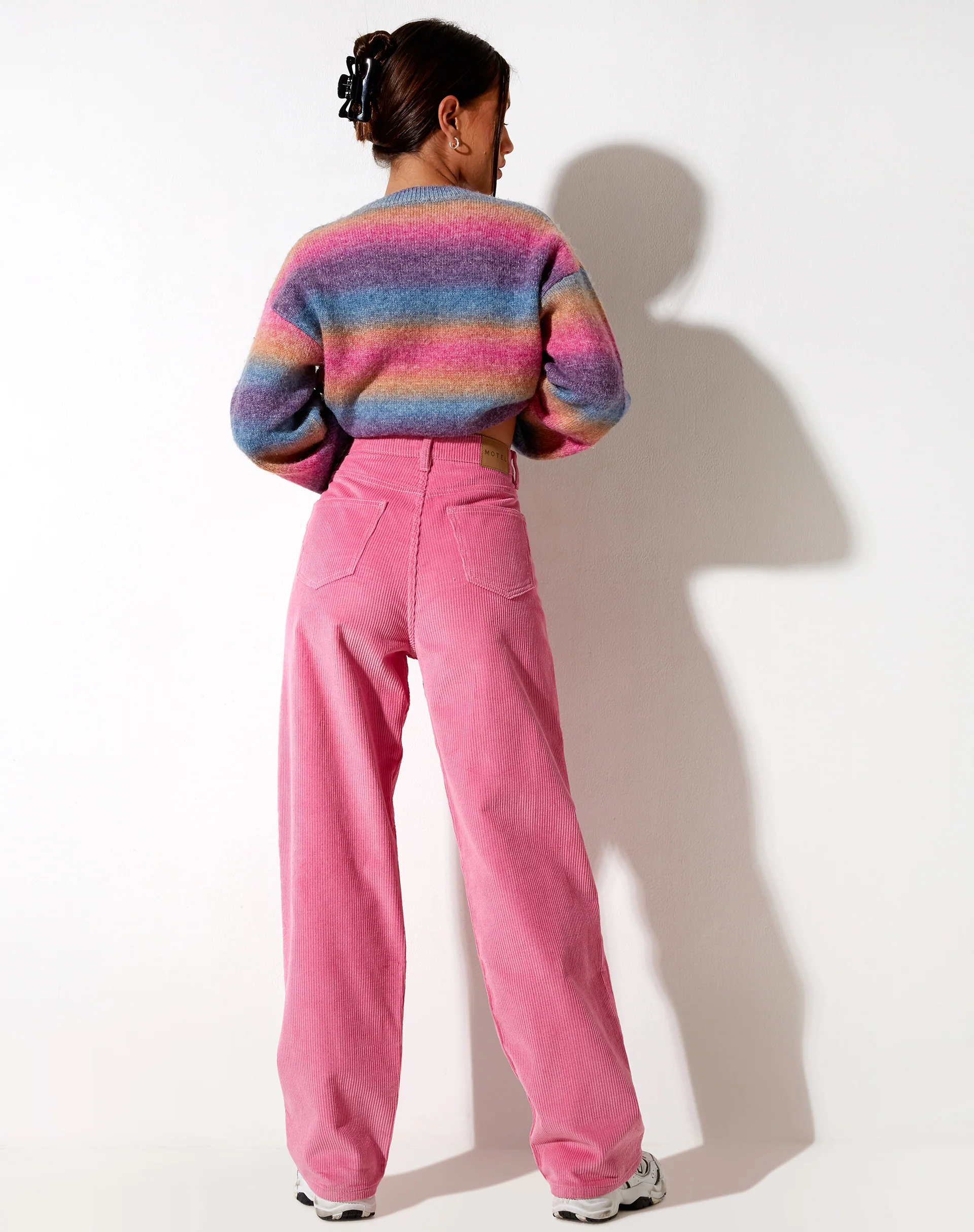 Parallel Trouser in Cord Bubblegum Pink - Image 3