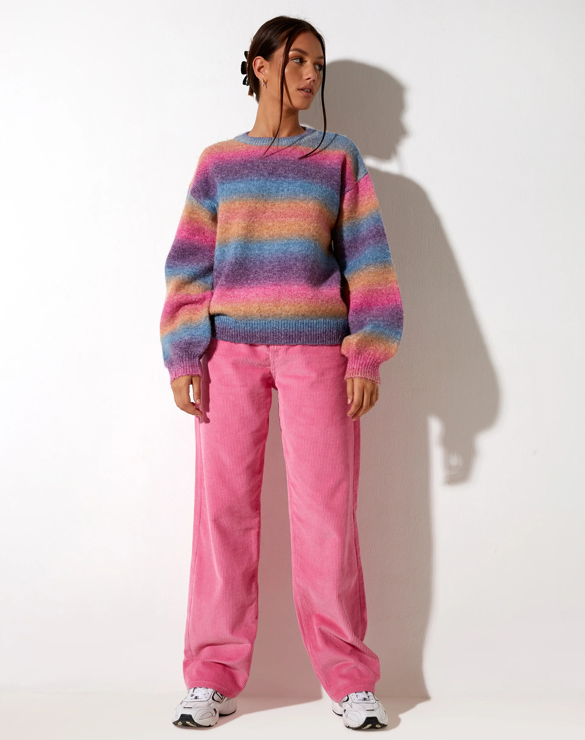Parallel Trouser in Cord Bubblegum Pink - Image 5