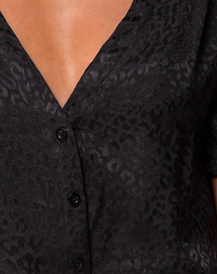 Parki Top In Satin Cheetah Black - Image 5