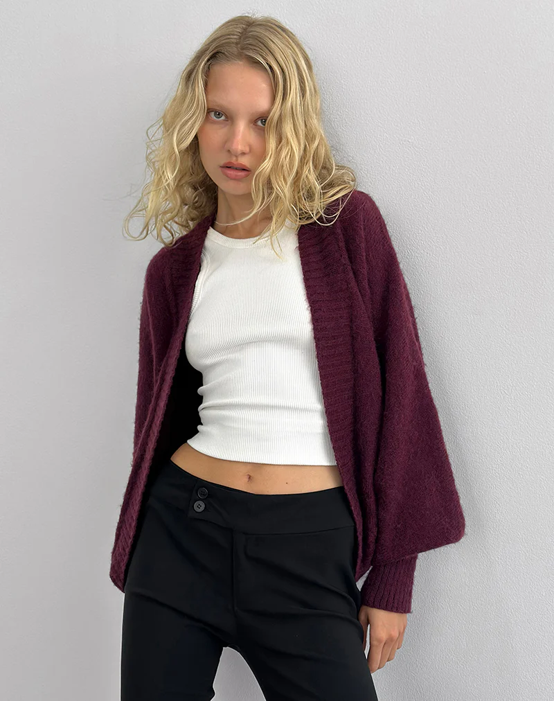 Pasha Shrug Cardigan in Dark Cherry - Image 4