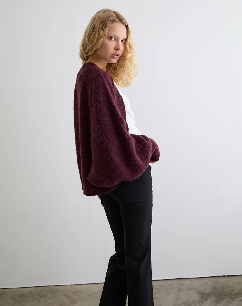 Pasha Shrug Cardigan in Dark Cherry - Image 5