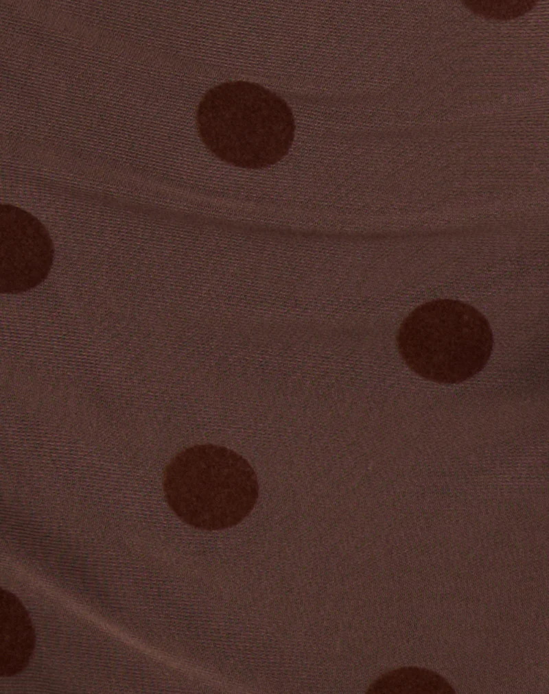 Pastila Mini Dress in Big Polka Flock Brown - Image 7