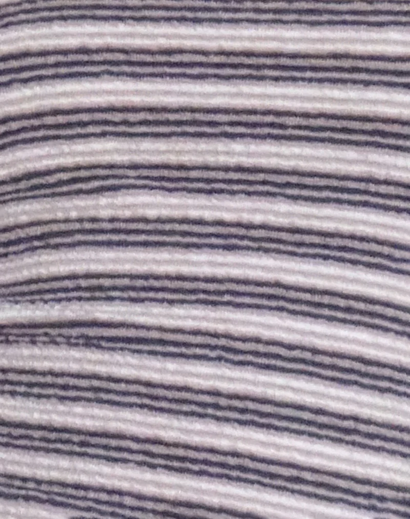 Peggy Bandeau Top in Mauve, Dark Grey and Ivory Stripe - Image 6
