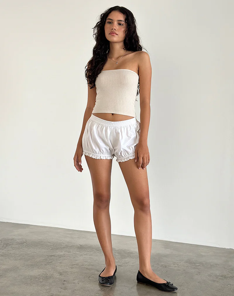 Peggy Bandeau Top in Pointelle Nude - Image 4