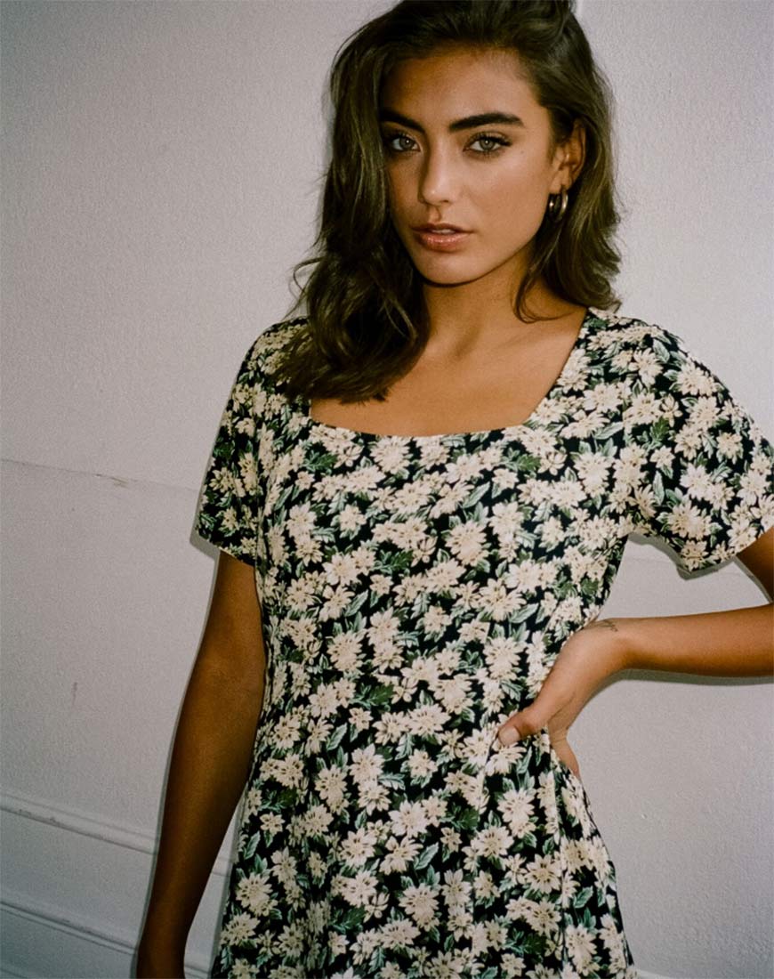 Peky Skater Dress in Aster Black - Image 2
