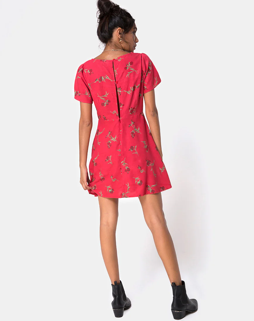 Peky Tea Dress in Rouge Rose Pink - Image 4
