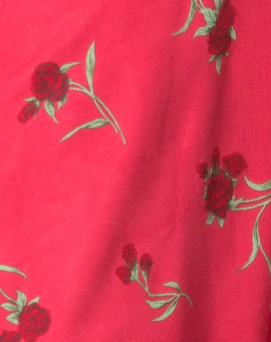 Peky Tea Dress in Rouge Rose Pink - Image 5
