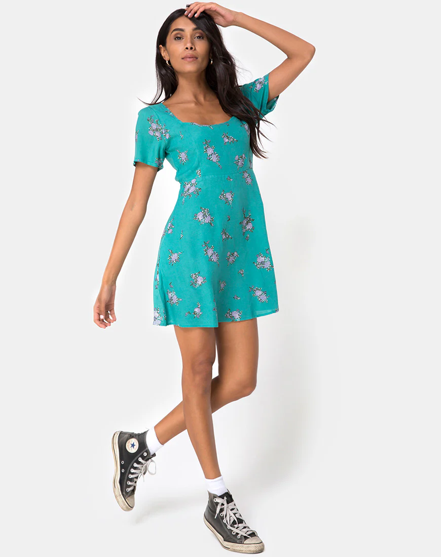 Peky Babydoll Dress in Soi Rose Green - Image 4