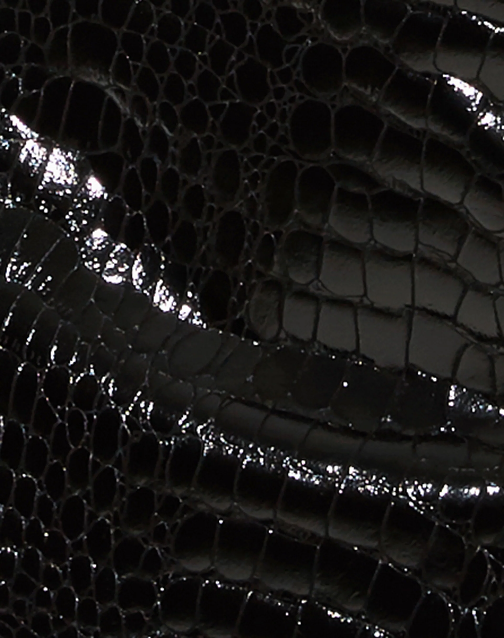 Pelma Mini Skirt in Croc PU Black - Image 7