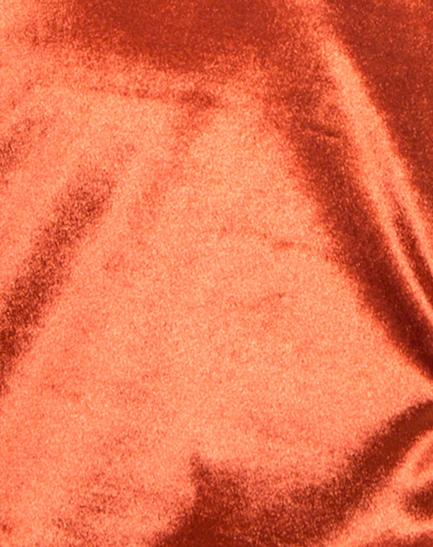 Pelmet Mini Skirt in Velvet Rust - Image 5