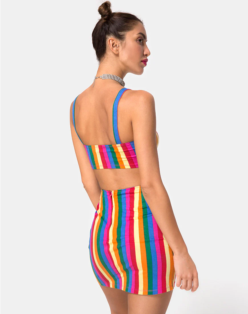 Pelmo Mini Skirt in Good Times Stripe  X Princess Polly - Image 2