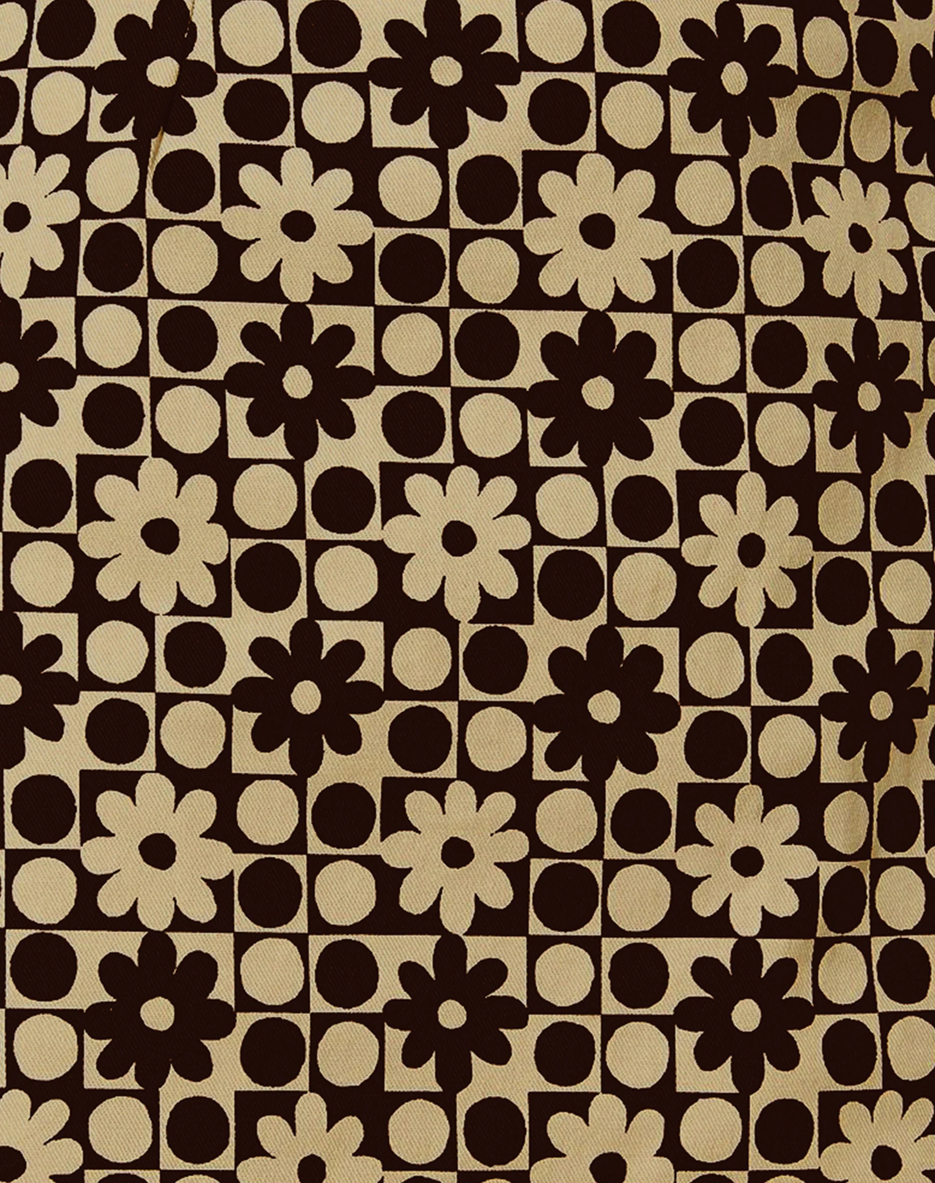 Pelmo Mini Skirt in Patchwork Daisy Brown - Image 6