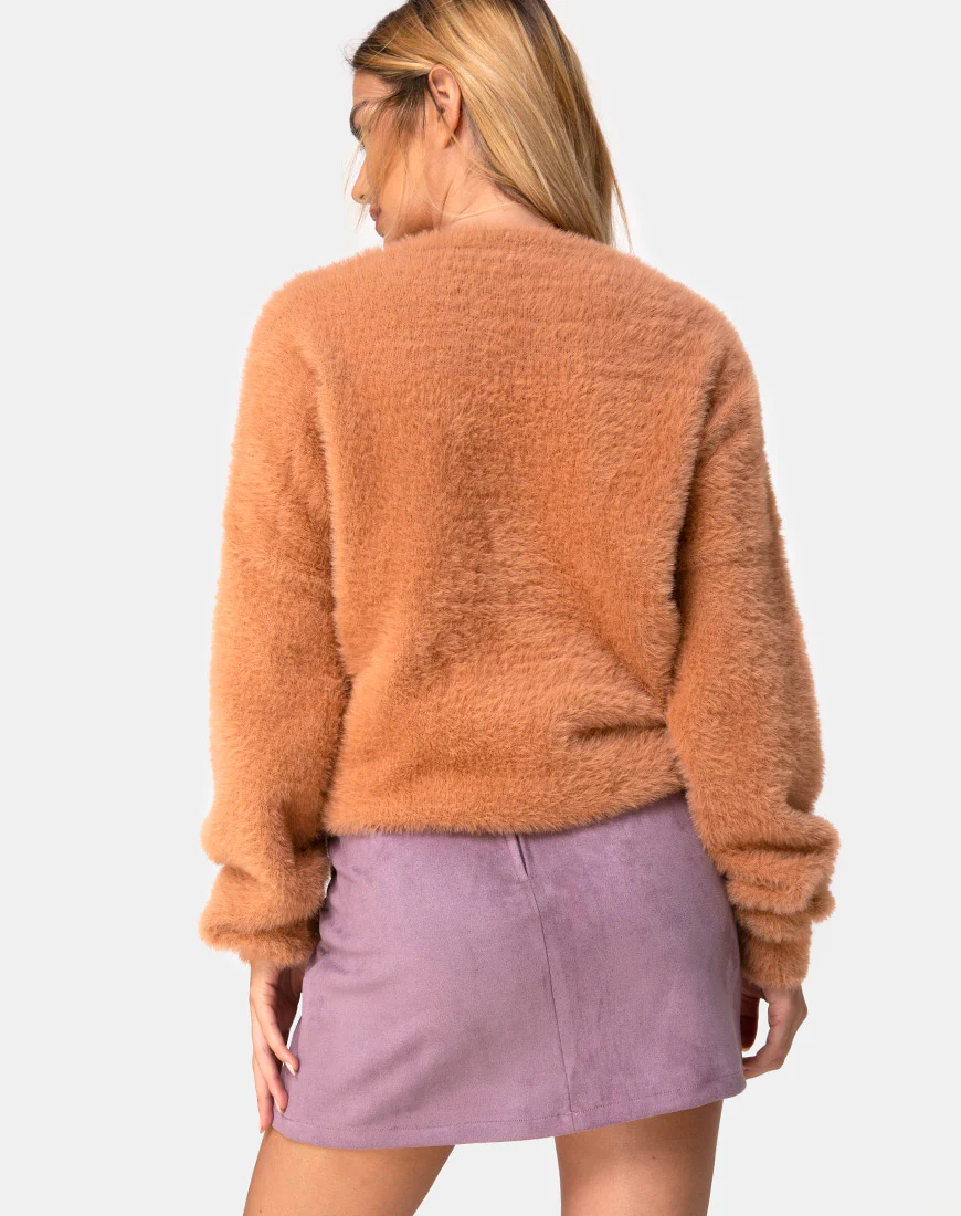Pelmo Skirt in Suede Purple - Image 2