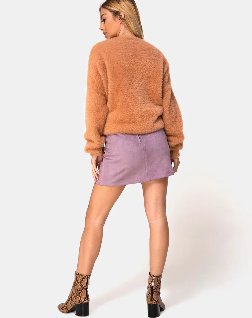 Pelmo Skirt in Suede Purple - Image 4