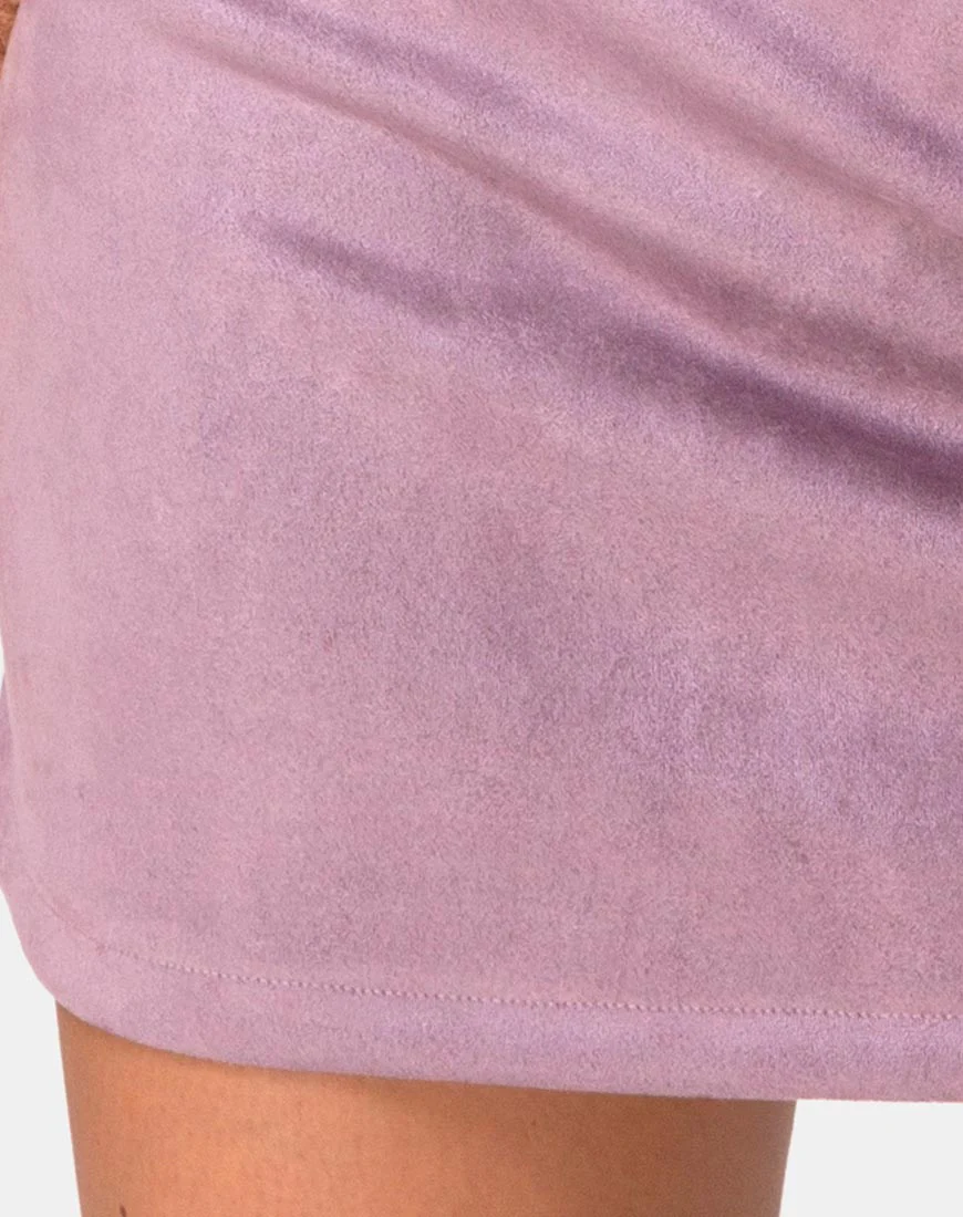 Pelmo Skirt in Suede Purple - Image 5