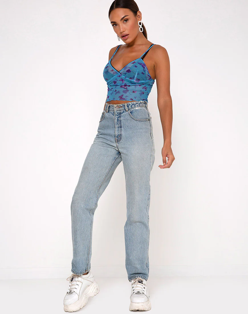 Penika Cami Top in Mesh Butterfly Azure - Image 6