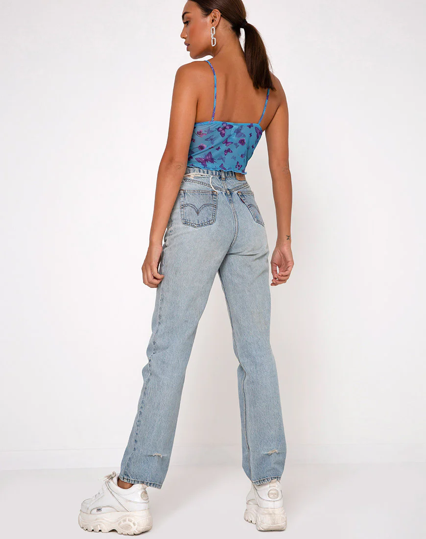 Penika Cami Top in Mesh Butterfly Azure - Image 7