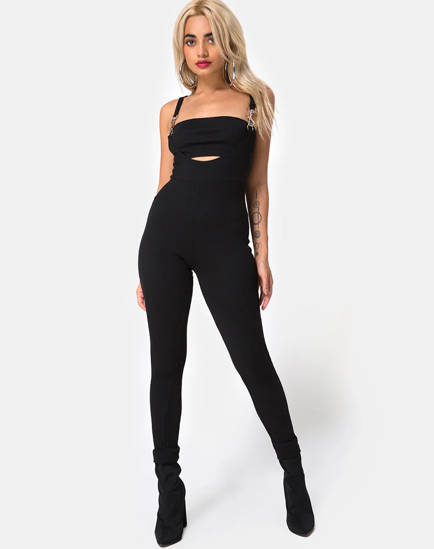 Penold Unitard in Black with Silver Hook - Image 3