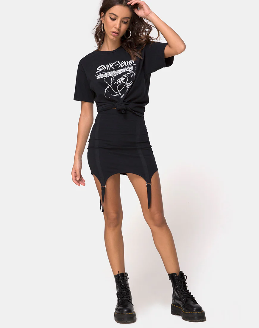 Pesta Mini Skirt in Black - Image 3