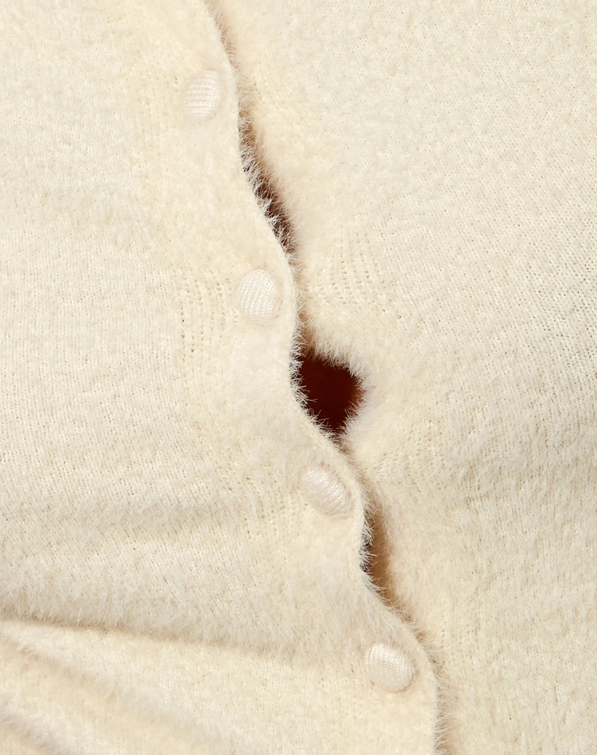 Pevita Crop Top in Fluffy Knit Ivory - Image 7