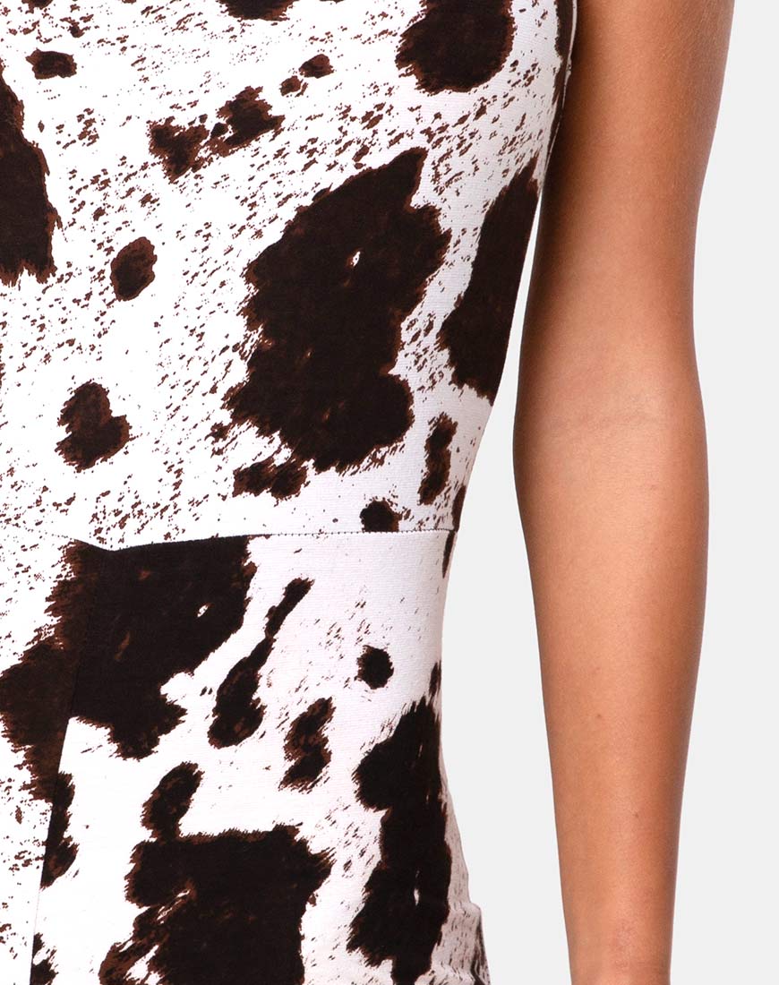 Phia Unitard In Cow Hide Brown and White - Image 5