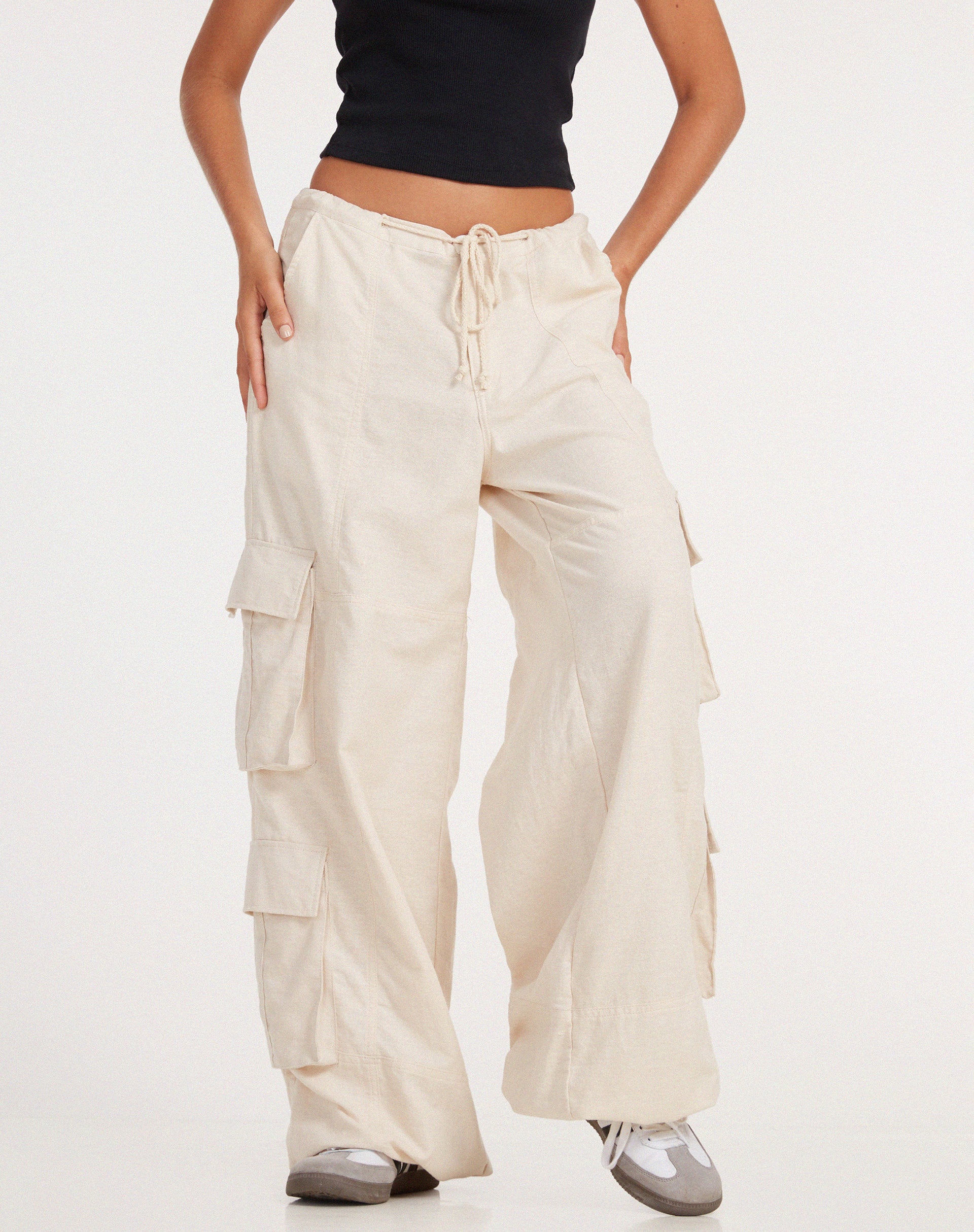 Philia Cargo Trouser in Ecru - Image 3