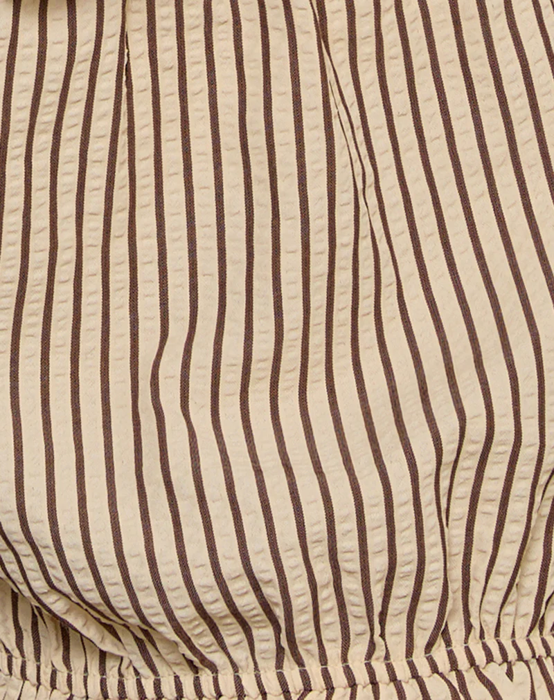 Picu Frill Hem Short in Yellow Stripe - Image 8