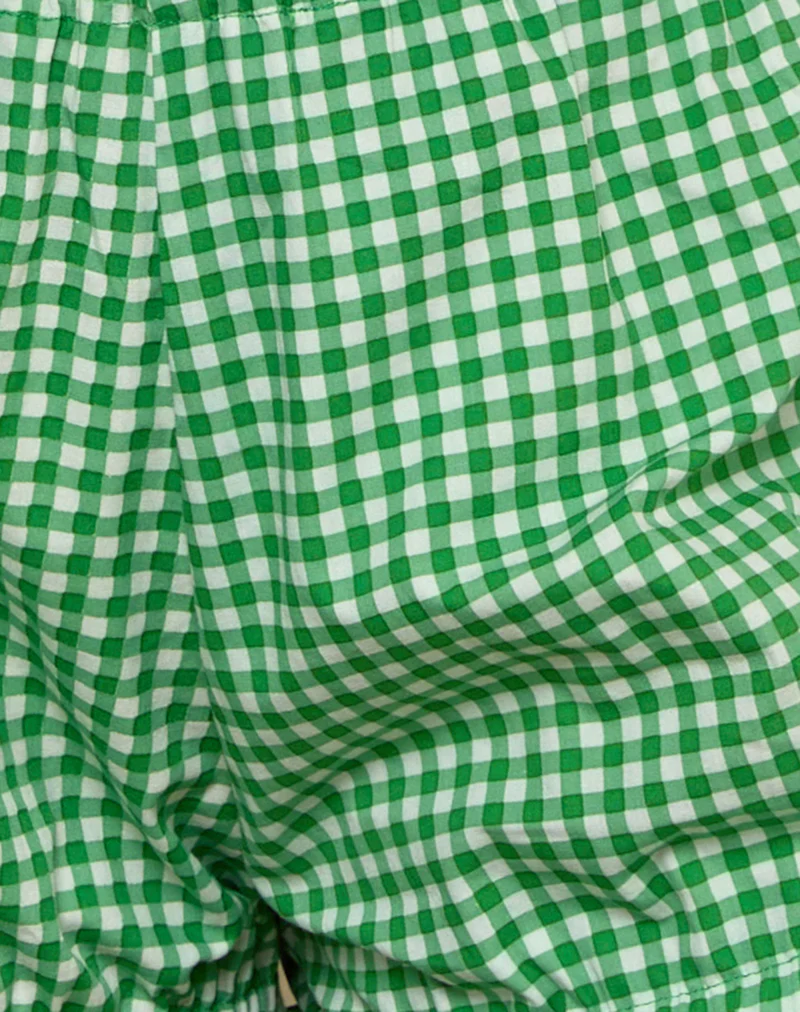 Piculana Short in Mini Gingham Green - Image 6