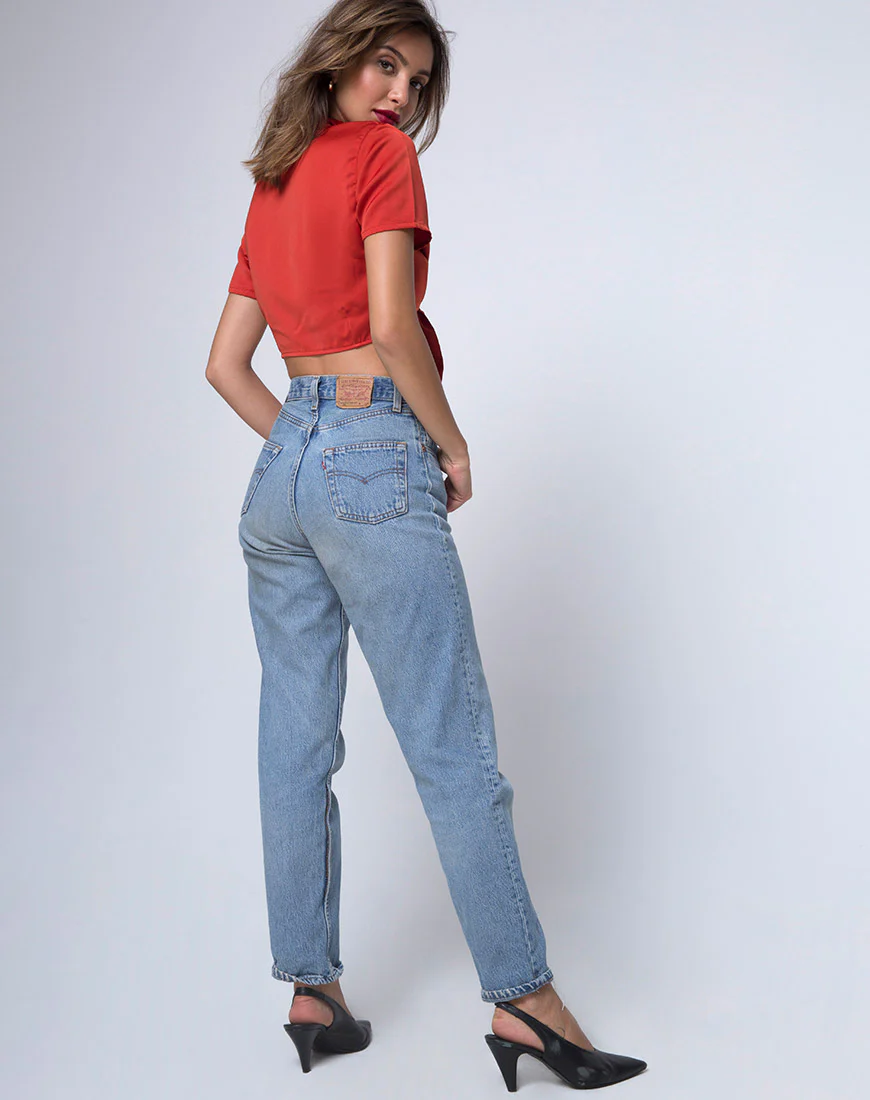 Pilar Blouse in Satin Rust - Image 4