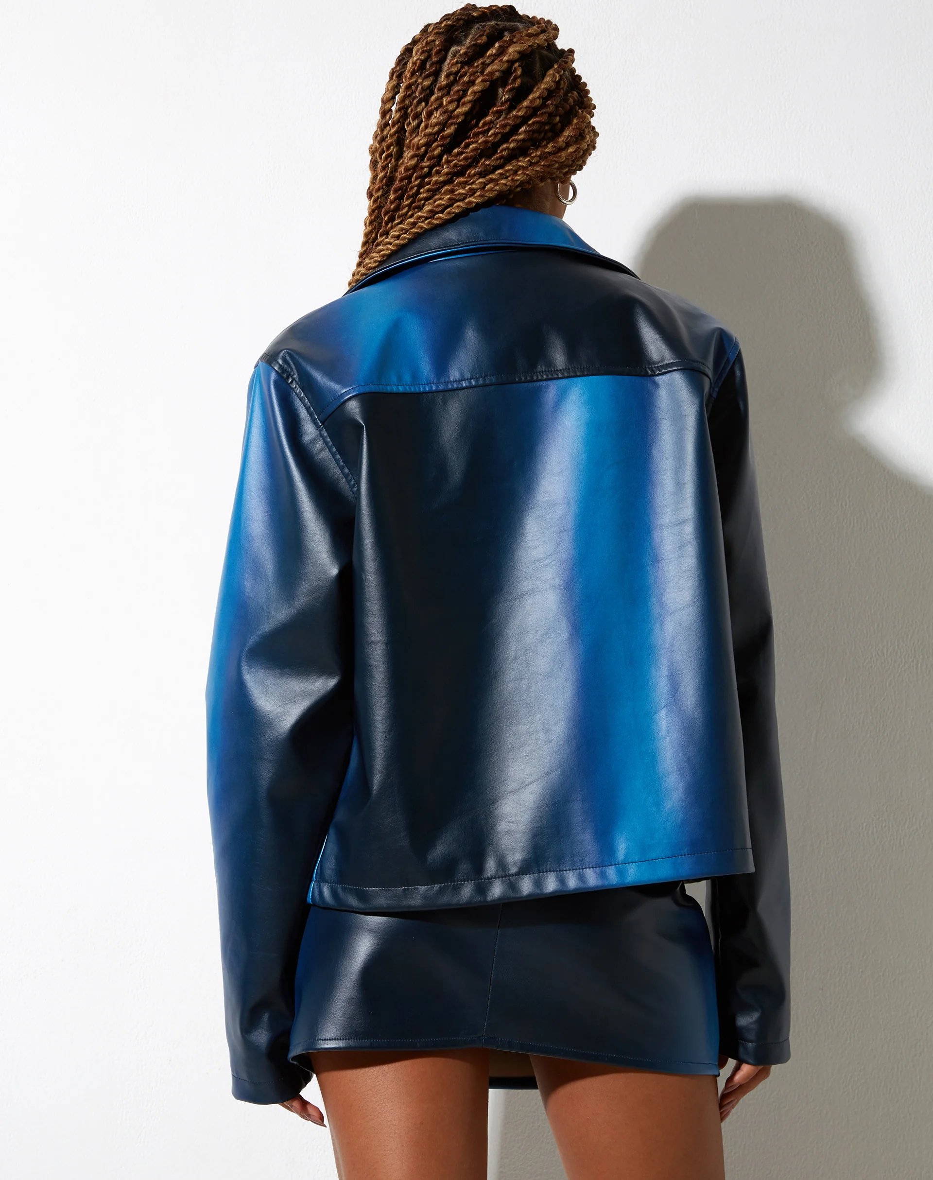 Pinara Jacket in PU Ombre Blue - Image 3