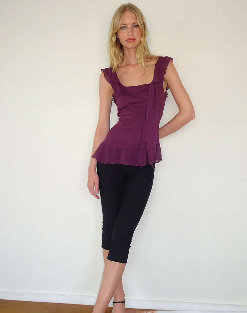 Piro Top in Chiffon Aubergine - Image 3