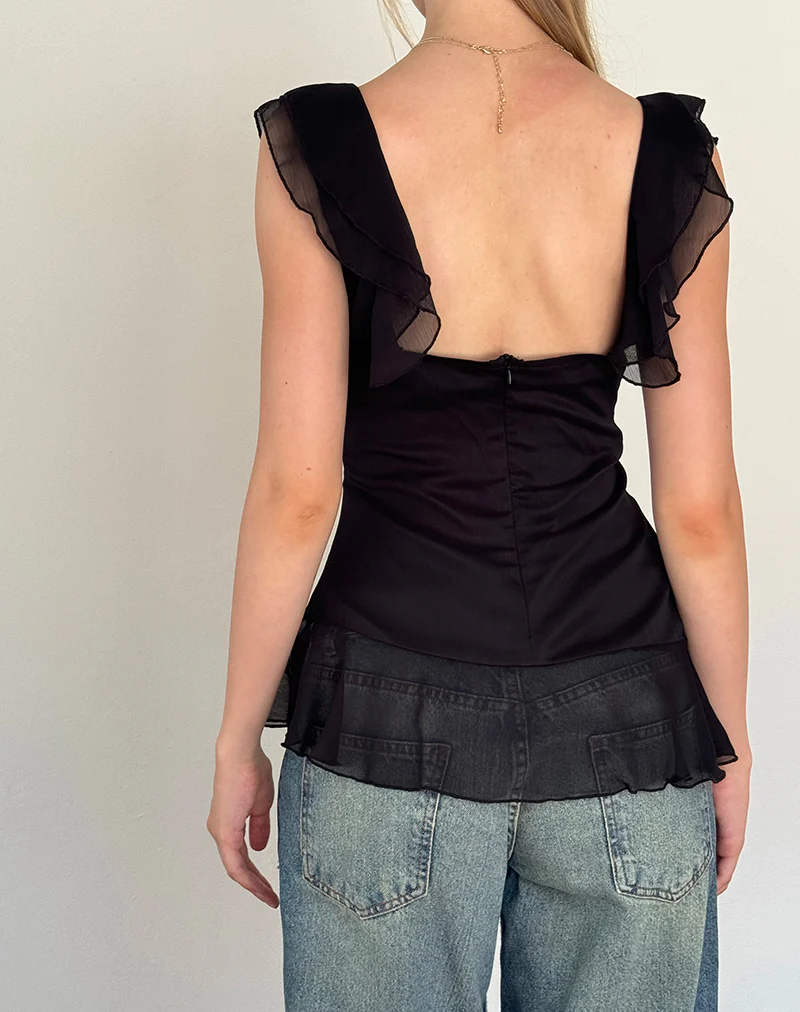 Piro Top in Chiffon Black - Image 3